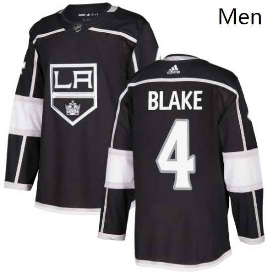 Mens Adidas Los Angeles Kings 4 Rob Blake Authentic Black Home NHL Jersey